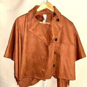 Wynne Collection Women's Mock Trench Coat/Jacket Orange XXS